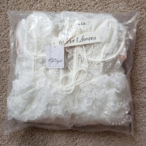 ❤️ SALE ❤️ Free People x For Love and Lemons NWT Tayla Mini Dress - Picture 4 of 9